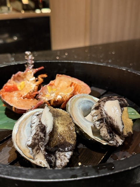 熱海パールスターホテル 鉄板焼きコース 伊勢海老 アワビ